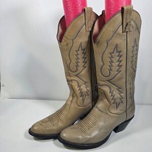 Panhandle Slim Vintage Beige Western Heeled Boots Women’s Size 6B